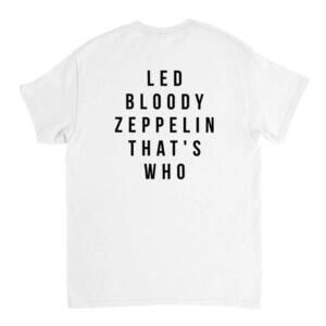 Led Bloody Zeppelin Statement Rock Humor Back Print T-Shirt